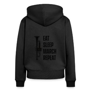 Trompete Trompeter Blasmusik Blaskapelle Trompeten - Frauen Premium Bio Zip Hoodie - Schwarz - Hinten - Julia (174cm)