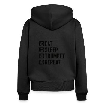 Orchestre de trompette Musicien trompettiste Cuivres Musique - Sweat à capuche zippé Premium bio Femme - noir - Dos - Julia (174cm)