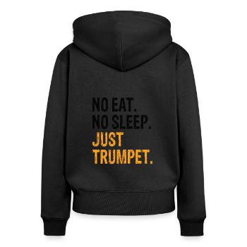 Orchestre de trompette Musicien trompettiste Cuivres Musique - Sweat à capuche zippé Premium bio Femme - noir - Dos - Julia (174cm)