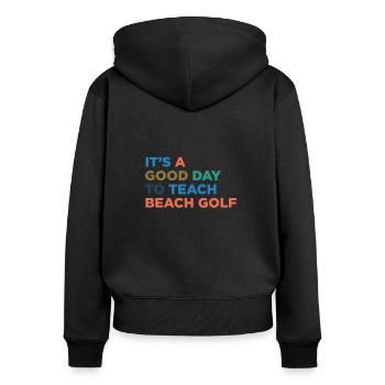 Teach Beach Golf Coach - Women's Premium Organic Zip Hoodie - black - Back - Julia (174cm)