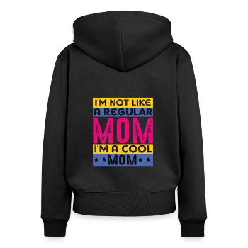 Mère Épouse Boss Fête des mères Meilleure maman Chef - Sweat à capuche zippé Premium bio Femme - noir - Dos - Julia (174cm)