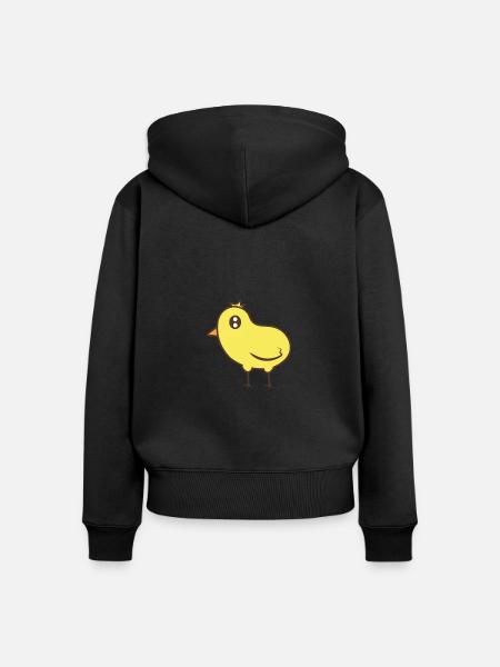 Vogel Gelb Kawaii - Frauen Premium Bio Zip Hoodie - Schwarz
