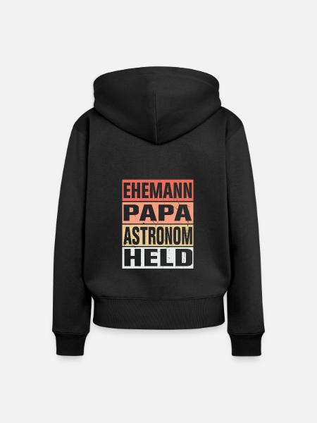Astronom Vater Ehemann Held - Frauen Premium Bio Zip Hoodie - Schwarz