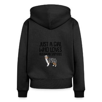 Australian Shepherd - Women's Premium Organic Zip Hoodie - black - Back - Julia (174cm)