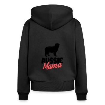 Australian Shepherd - Women's Premium Organic Zip Hoodie - black - Back - Julia (174cm)