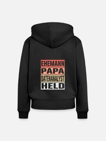 Datenanalyst Vater Ehemann Held - Frauen Premium Bio Zip Hoodie - Schwarz