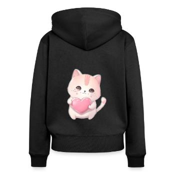 Teddy Bear Cuddly Toy Toy Sleep T-shirt - Sweat à capuche zippé Premium bio Femme - noir - Dos - Julia (174cm)