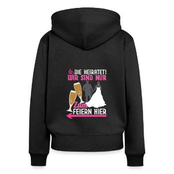 Junggesellinnenabschied Trauzeugin Brautjungfern - Frauen Premium Bio Zip Hoodie - Schwarz - Hinten - Julia (174cm)