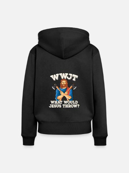 Axt Werfen - Frauen Premium Bio Zip Hoodie - Schwarz