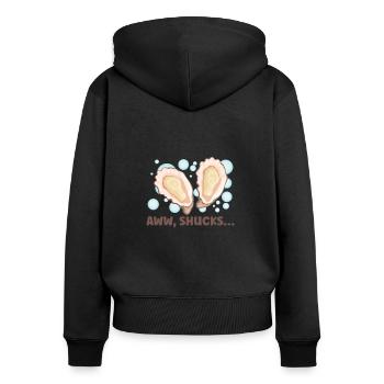 Oyster Lovers Funny Oyster Oyster Shucker - Women's Premium Organic Zip Hoodie - black - Back - Julia (174cm)