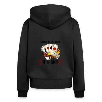 Poker Casino Poker Player Gambling Roulette Gift - Frauen Premium Bio Zip Hoodie - Schwarz - Hinten - Julia (174cm)