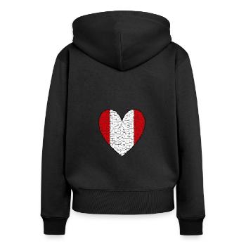 Peru Lima Heart Art Design - Women's Premium Organic Zip Hoodie - black - Back - Julia (174cm)