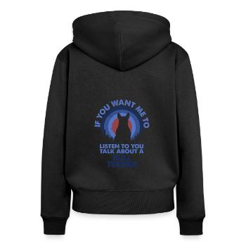 Talk about dog bulls -terriers - Women's Premium Organic Zip Hoodie - black - Back - Julia (174cm)