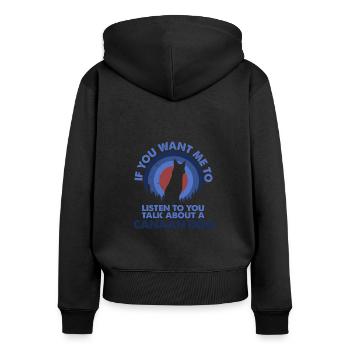 Parlez du chien Canaan - Sweat à capuche zippé Premium bio Femme - noir - Dos - Julia (174cm)