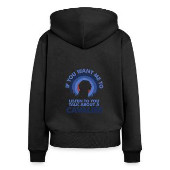 Parlez de chien cavalier - Sweat à capuche zippé Premium bio Femme - noir - Dos - Julia (174cm)
