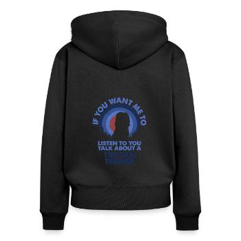 Parlez du chien terrier tibétain - Sweat à capuche zippé Premium bio Femme - noir - Dos - Julia (174cm)