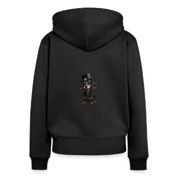 Dog Dachshund Dog motif - Women's Premium Organic Zip Hoodie - black - Back - Julia (174cm)