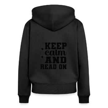 Read books Bookworm - Women's Premium Organic Zip Hoodie - black - Back - Julia (174cm)