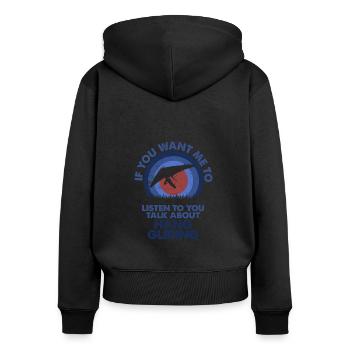 Je veux que j’arrête de parler au deltaplane - Sweat à capuche zippé Premium bio Femme - noir - Dos - Julia (174cm)