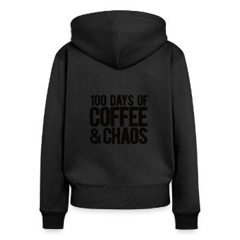 100 days school teacher 100 days kindergarten - Women's Premium Organic Zip Hoodie - black - Back - Julia (174cm)