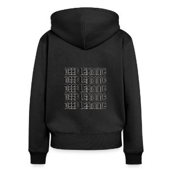 Deep Learning Machine Learning AI KI - Frauen Premium Bio Zip Hoodie - Schwarz - Hinten - Julia (174cm)