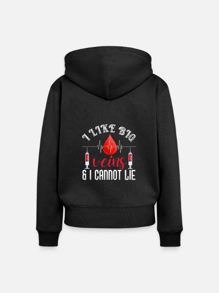 Ich Mag Große Venen - Frauen Premium Bio Zip Hoodie - Schwarz