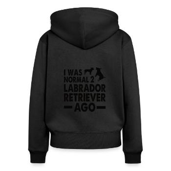 Labrador Hund Hundeliebhaber Spruch Geschenk - Frauen Premium Bio Zip Hoodie - Schwarz - Hinten - Julia (174cm)
