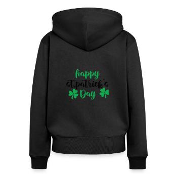 St. Patrick's Day - Women's Premium Organic Zip Hoodie - black - Back - Julia (174cm)