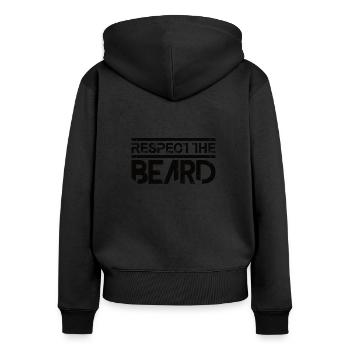 Full beard and beard bearer Beard hair Moustache - Women's Premium Organic Zip Hoodie - black - Back - Julia (174cm)