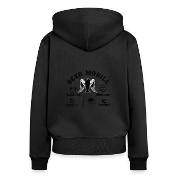 Bier trinken Feiern Schnaps Männertag Vatertag - Frauen Premium Bio Zip Hoodie - Schwarz - Hinten - Julia (174cm)