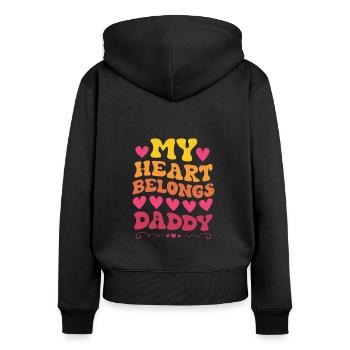 Père fille de la Saint-Valentin - Sweat à capuche zippé Premium bio Femme - noir - Dos - Julia (174cm)