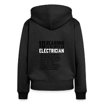 Électricien Génie électrique Pince isolante Électronique - Sweat à capuche zippé Premium bio Femme - noir - Dos - Julia (174cm)