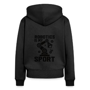 Programmeur de robots Technicien en automatisation - Sweat à capuche zippé Premium bio Femme - noir - Dos - Julia (174cm)
