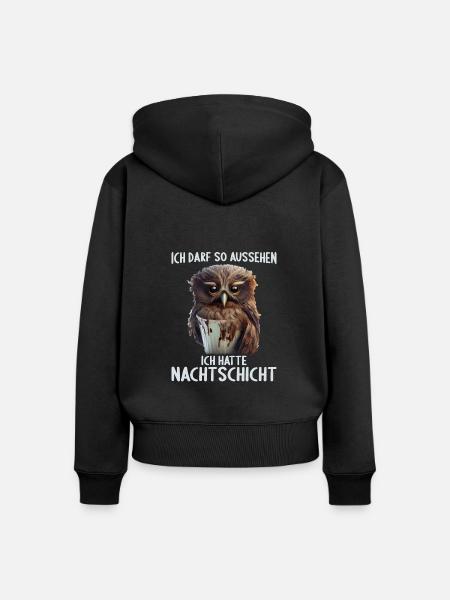 Nachtschicht Dienst Krankenschwester Pflegekraft - Frauen Premium Bio Zip Hoodie - Schwarz