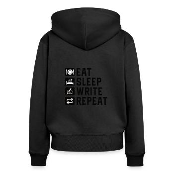 Writer Author Book Writing Novelist - Women's Premium Organic Zip Hoodie - black - Back - Julia (174cm)