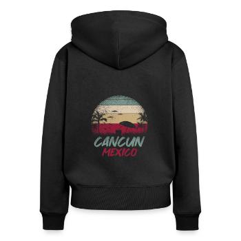Cancun Mexique Yucatan vacances voyage de vacances - Sweat à capuche zippé Premium bio Femme - noir - Dos - Julia (174cm)