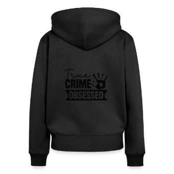 True Crime Crime Series Crime Detective - Sweat à capuche zippé Premium bio Femme - noir - Dos - Julia (174cm)