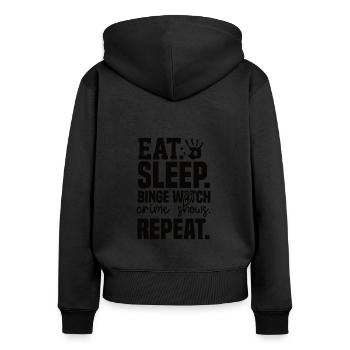 True Crime Krimifan Krimiserien Krimi Detektiv - Frauen Premium Bio Zip Hoodie - Schwarz - Hinten - Julia (174cm)