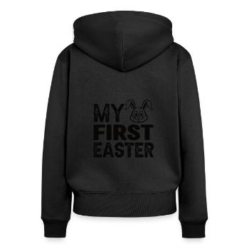 Mes premiers œufs de lapin de Pâques Bébé Enfant biologique - Sweat à capuche zippé Premium bio Femme - noir - Dos - Julia (174cm)