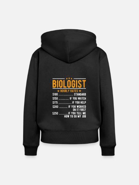 Biologe Stundenlohn - Frauen Premium Bio Zip Hoodie - Schwarz