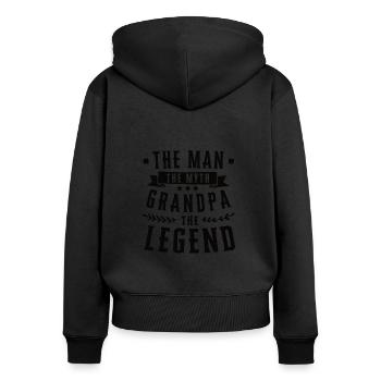 Opa Enkel Beste Freunde Großvater Enkelin Geschenk - Frauen Premium Bio Zip Hoodie - Schwarz - Hinten - Julia (174cm)