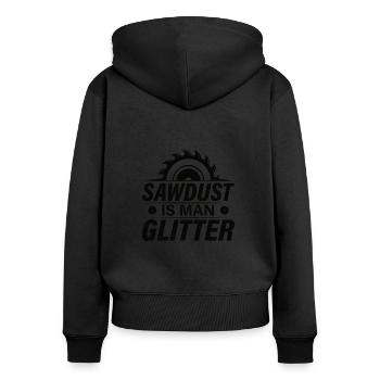 Holz Kettensäge Holzfäller Holzarbeiter Schreiner - Frauen Premium Bio Zip Hoodie - Schwarz - Hinten - Julia (174cm)