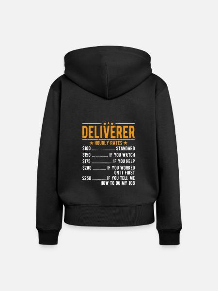 Zusteller Stundenlohn - Frauen Premium Bio Zip Hoodie - Schwarz