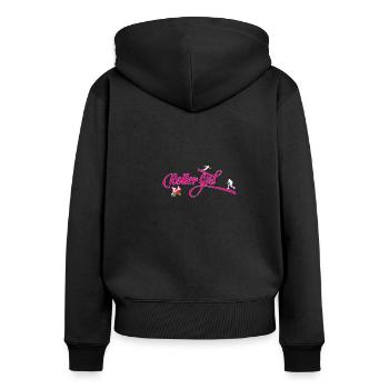 Roller Girl - Rollkunstlauf Roller Skates Mädchen - Frauen Premium Bio Zip Hoodie - Schwarz - Hinten - Julia (174cm)