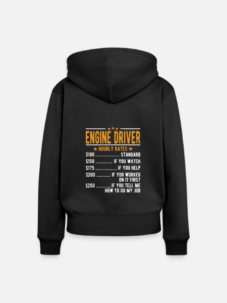Lokomotivführer Stundenlohn - Frauen Premium Bio Zip Hoodie - Schwarz