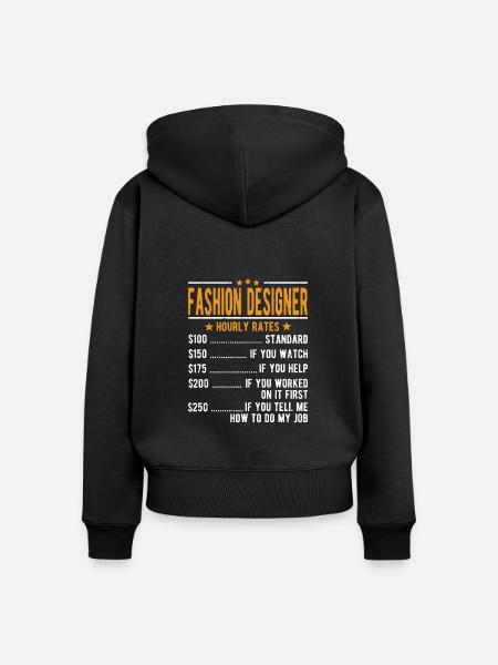 Modedesigner Stundenlohn - Frauen Premium Bio Zip Hoodie - Schwarz