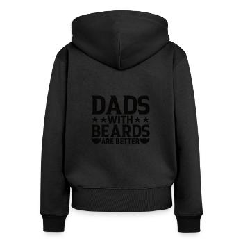 Père Barbu Père barbu - Sweat à capuche zippé Premium bio Femme - noir - Dos - Julia (174cm)