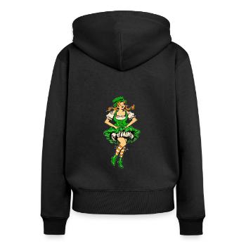 JOURNÉE DE MME SAINT-PATRICK - Sweat à capuche zippé Premium bio Femme - noir - Dos - Julia (174cm)