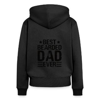 Père Barbu Père barbu - Sweat à capuche zippé Premium bio Femme - noir - Dos - Julia (174cm)