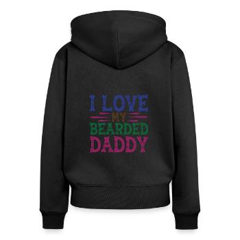 Father beard bearded with beard full beard husband - Women's Premium Organic Zip Hoodie - black - Back - Julia (174cm)
